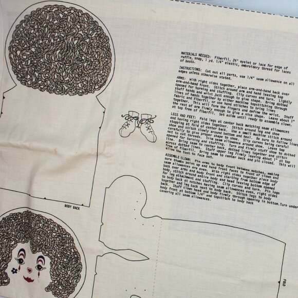 Vintage Victorian Clown Cutout Sewing Pattern | - Picture 2 of 6